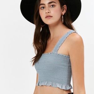 Kendall & Kylie Light Blue Cropped Top